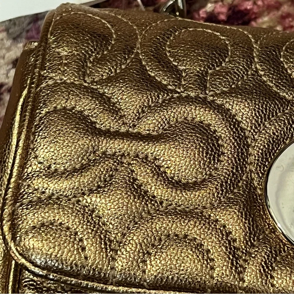 NWT Coach Madison Metallic Leather Small Bag